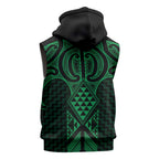 Kakariki Maori Ta Moko Poutama Art Sleeveless Hoodie - Aussie Hoodie