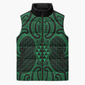 Kakariki Maori Ta Moko Poutama Art Sleeveless Puffer Jacket - Aussie Hoodie