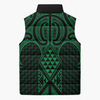 Kakariki Maori Ta Moko Poutama Art Sleeveless Puffer Jacket - Aussie Hoodie