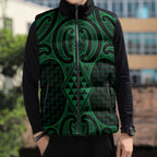Kakariki Maori Ta Moko Poutama Art Sleeveless Puffer Jacket - Aussie Hoodie