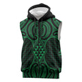 Kakariki Maori Ta Moko Poutama Art Sleeveless Zip Hoodie LT9