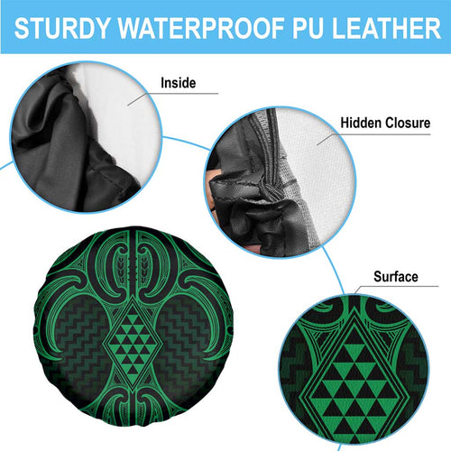 Kakariki Maori Ta Moko Poutama Art Spare Tire Cover