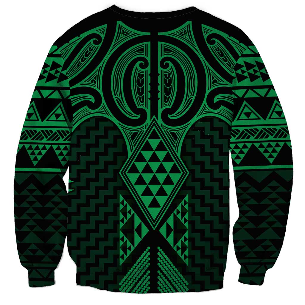 Kakariki Maori Ta Moko Poutama Art Sweatshirt