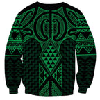 Kakariki Maori Ta Moko Poutama Art Sweatshirt
