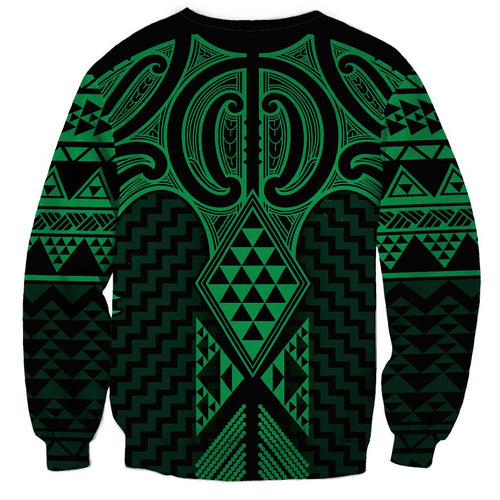 Kakariki Maori Ta Moko Poutama Art Sweatshirt