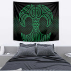 Kakariki Maori Ta Moko Poutama Art Tapestry