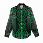Kakariki Maori Ta Moko Poutama Art Women Casual Shirt