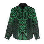 Kakariki Maori Ta Moko Poutama Art Women Casual Shirt