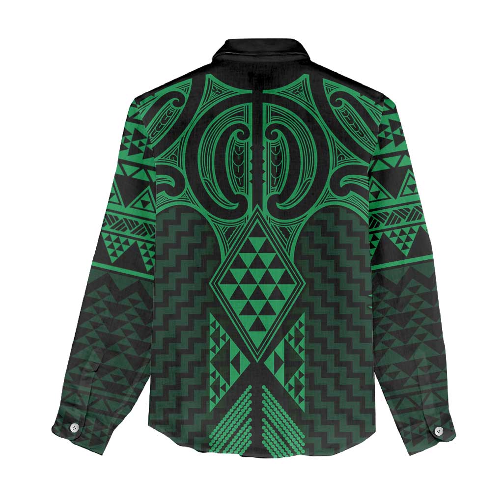 Kakariki Maori Ta Moko Poutama Art Women Casual Shirt