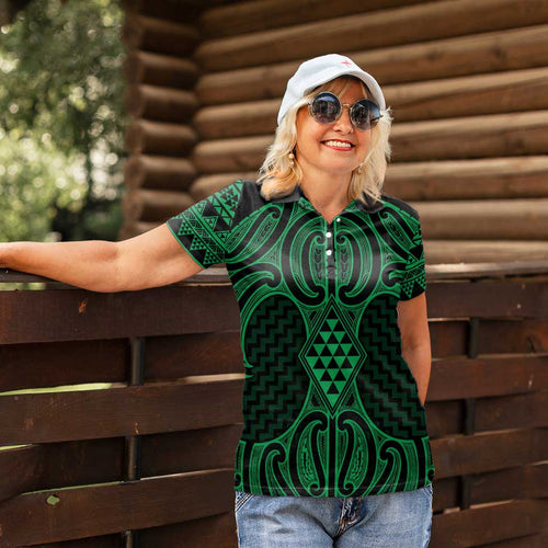 Kakariki Maori Ta Moko Poutama Art Women Polo Shirt
