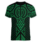 Kakariki Maori Ta Moko Poutama Art Women V-Neck T-Shirt
