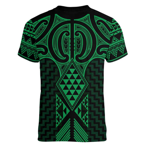 Kakariki Maori Ta Moko Poutama Art Women V-Neck T-Shirt