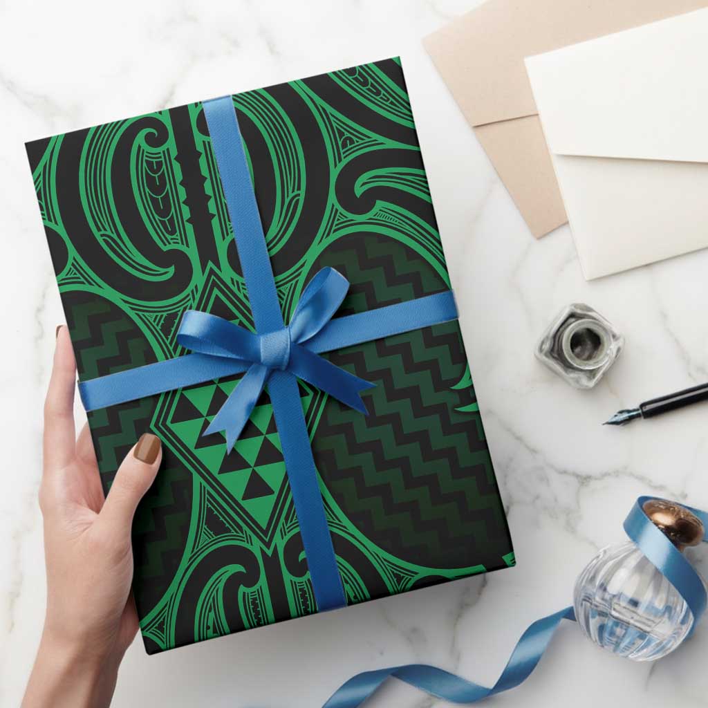 Kakariki Maori Ta Moko Poutama Art Wrapping Paper - Aussie Hoodie