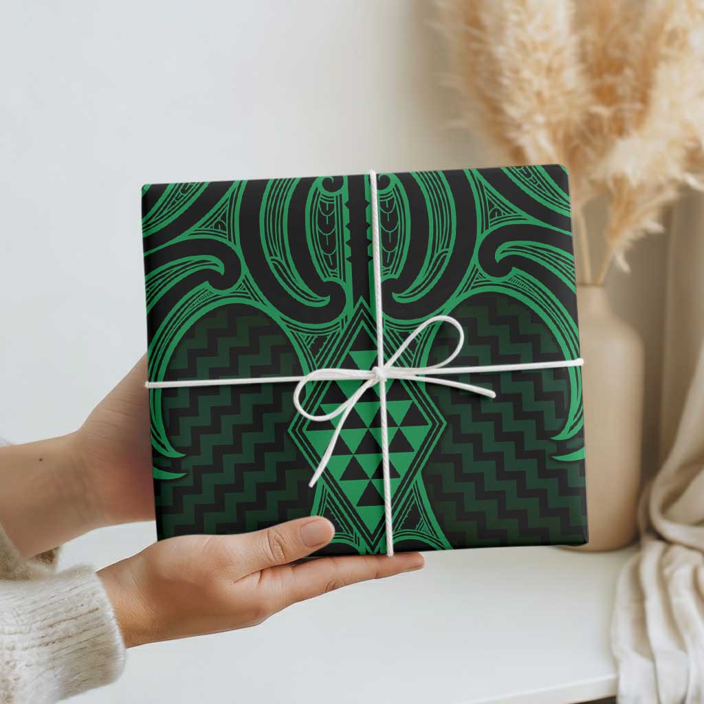 Kakariki Maori Ta Moko Poutama Art Wrapping Paper - Aussie Hoodie
