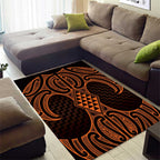 Karaka Maori Ta Moko Poutama Art Area Rug