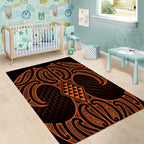 Karaka Maori Ta Moko Poutama Art Area Rug