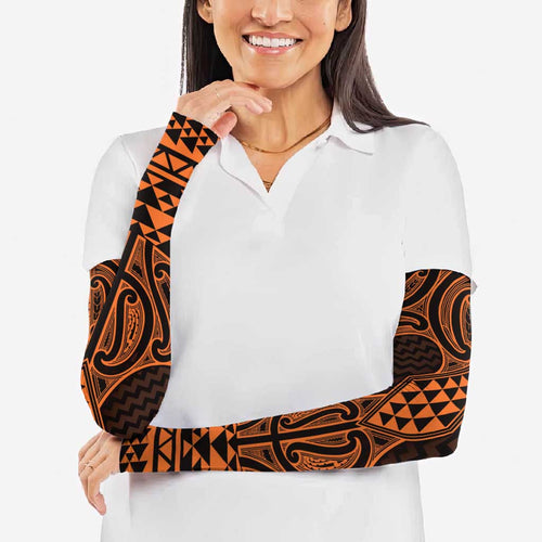 Karaka Maori Ta Moko Poutama Art Arm Sleeves - Aussie Hoodie