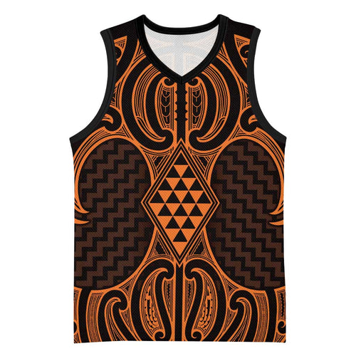 Karaka Maori Ta Moko Poutama Art Basketball Jersey - Aussie Hoodie