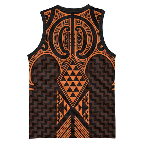 Karaka Maori Ta Moko Poutama Art Basketball Jersey - Aussie Hoodie