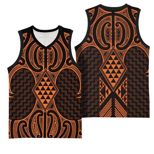 Karaka Maori Ta Moko Poutama Art Basketball Jersey - Aussie Hoodie