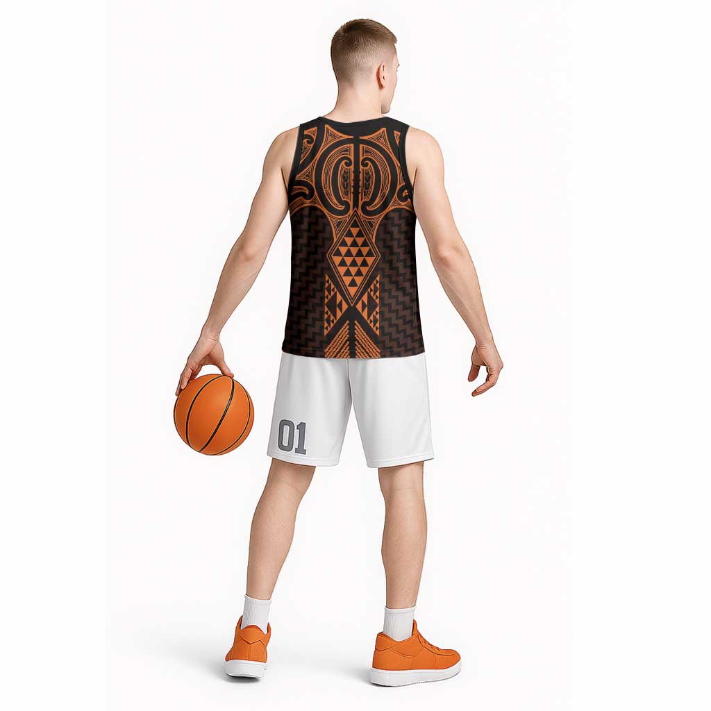 Karaka Maori Ta Moko Poutama Art Basketball Jersey - Aussie Hoodie