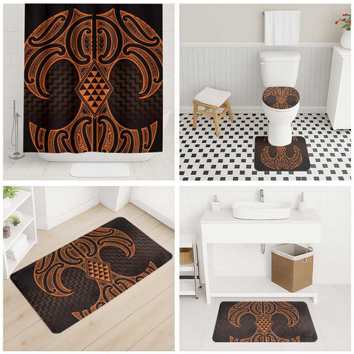 Karaka Maori Ta Moko Poutama Art Bathroom Set - Aussie Hoodie