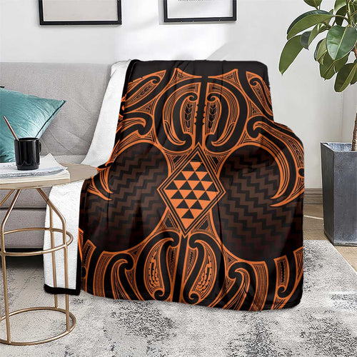 Karaka Maori Ta Moko Poutama Art Blanket