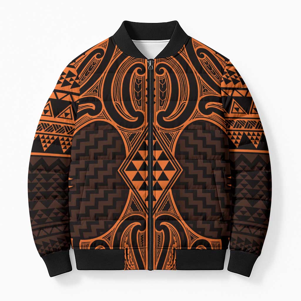 Karaka Maori Ta Moko Poutama Art Bomber Puffer Jacket - Aussie Hoodie
