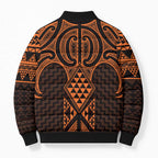 Karaka Maori Ta Moko Poutama Art Bomber Puffer Jacket - Aussie Hoodie