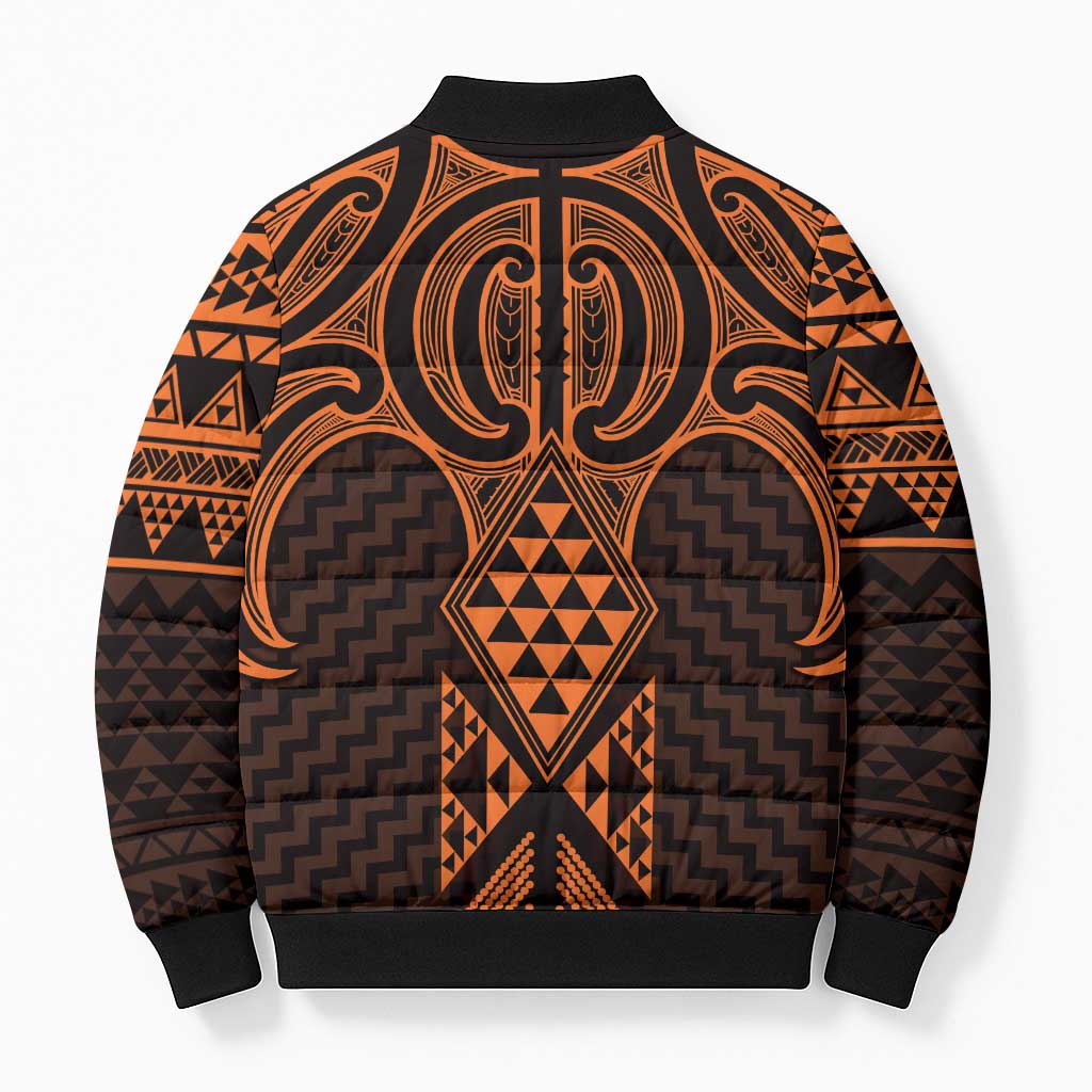 Karaka Maori Ta Moko Poutama Art Bomber Puffer Jacket - Aussie Hoodie