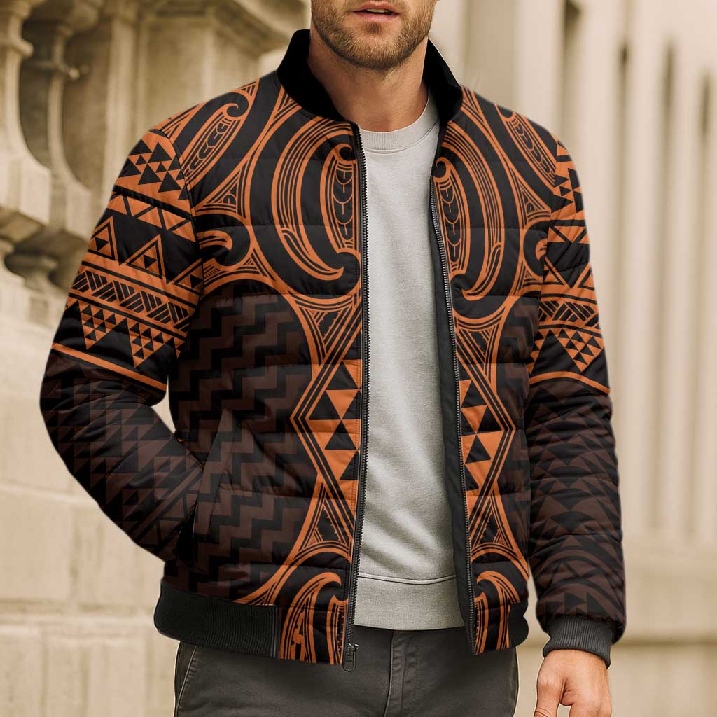 Karaka Maori Ta Moko Poutama Art Bomber Puffer Jacket - Aussie Hoodie