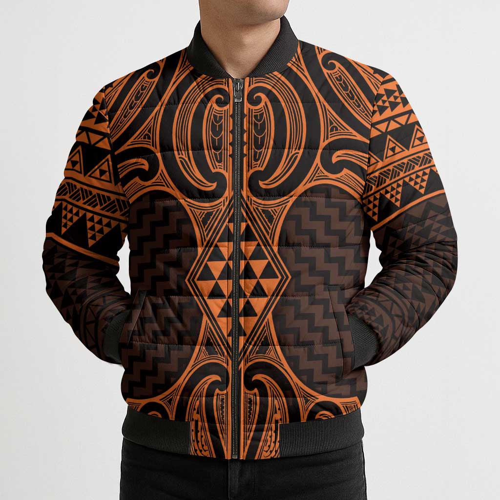 Karaka Maori Ta Moko Poutama Art Bomber Puffer Jacket - Aussie Hoodie