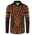 Karaka Maori Ta Moko Poutama Art Button Sweatshirt