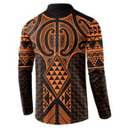 Karaka Maori Ta Moko Poutama Art Button Sweatshirt