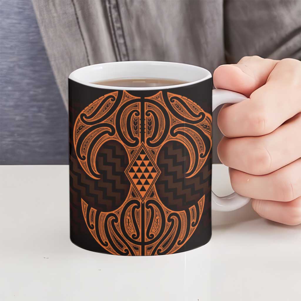Karaka Maori Ta Moko Poutama Art Ceramic Mug - Aussie Hoodie