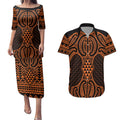 Karaka Maori Ta Moko Poutama Art Couples Matching Puletasi and Hawaiian Shirt