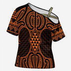Karaka Maori Ta Moko Poutama Art Cross Shoulder Shirt - Aussie Hoodie