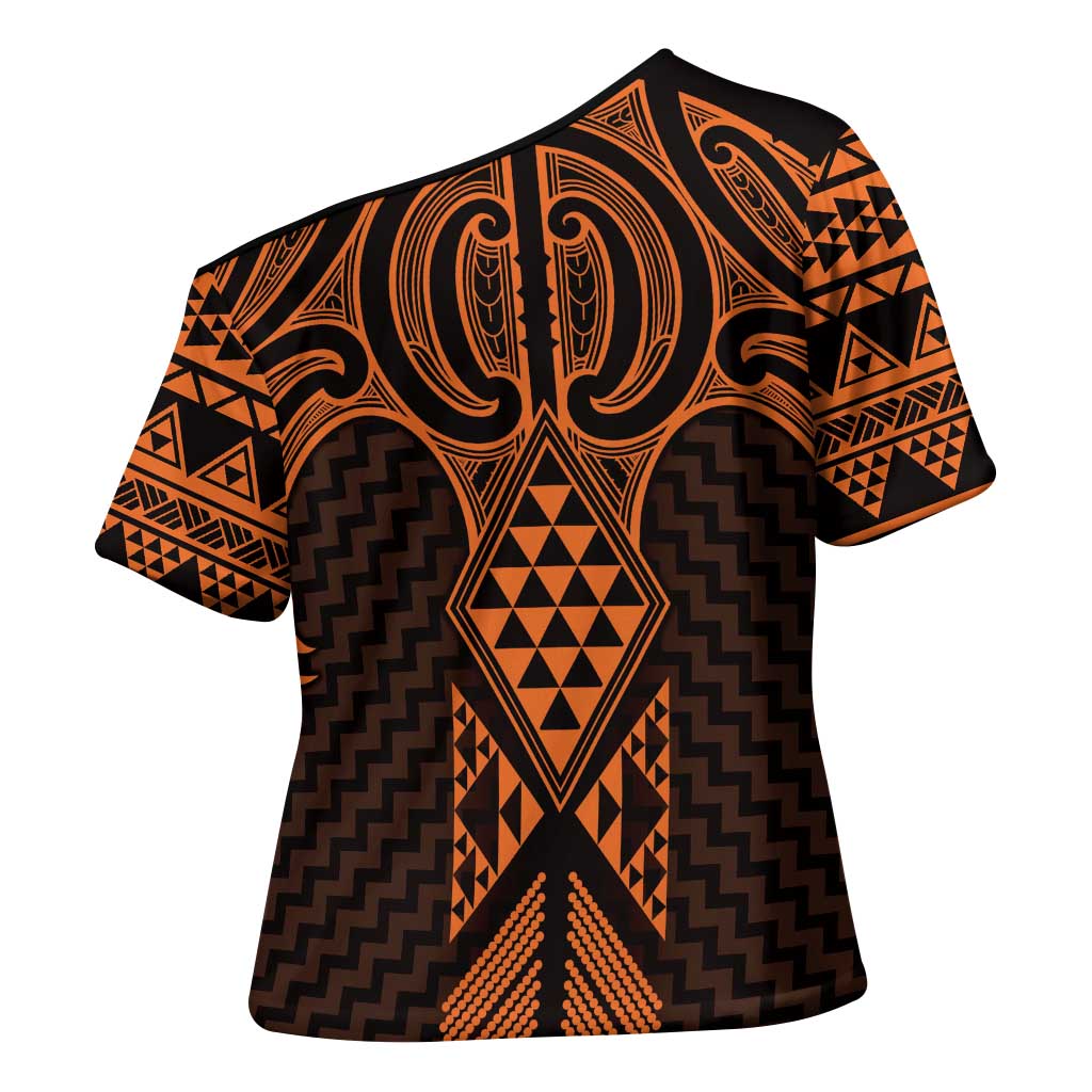 Karaka Maori Ta Moko Poutama Art Cross Shoulder Shirt - Aussie Hoodie