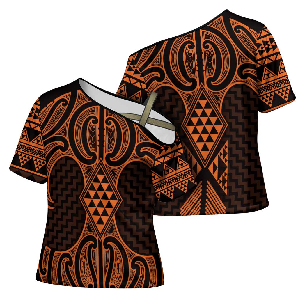 Karaka Maori Ta Moko Poutama Art Cross Shoulder Shirt - Aussie Hoodie
