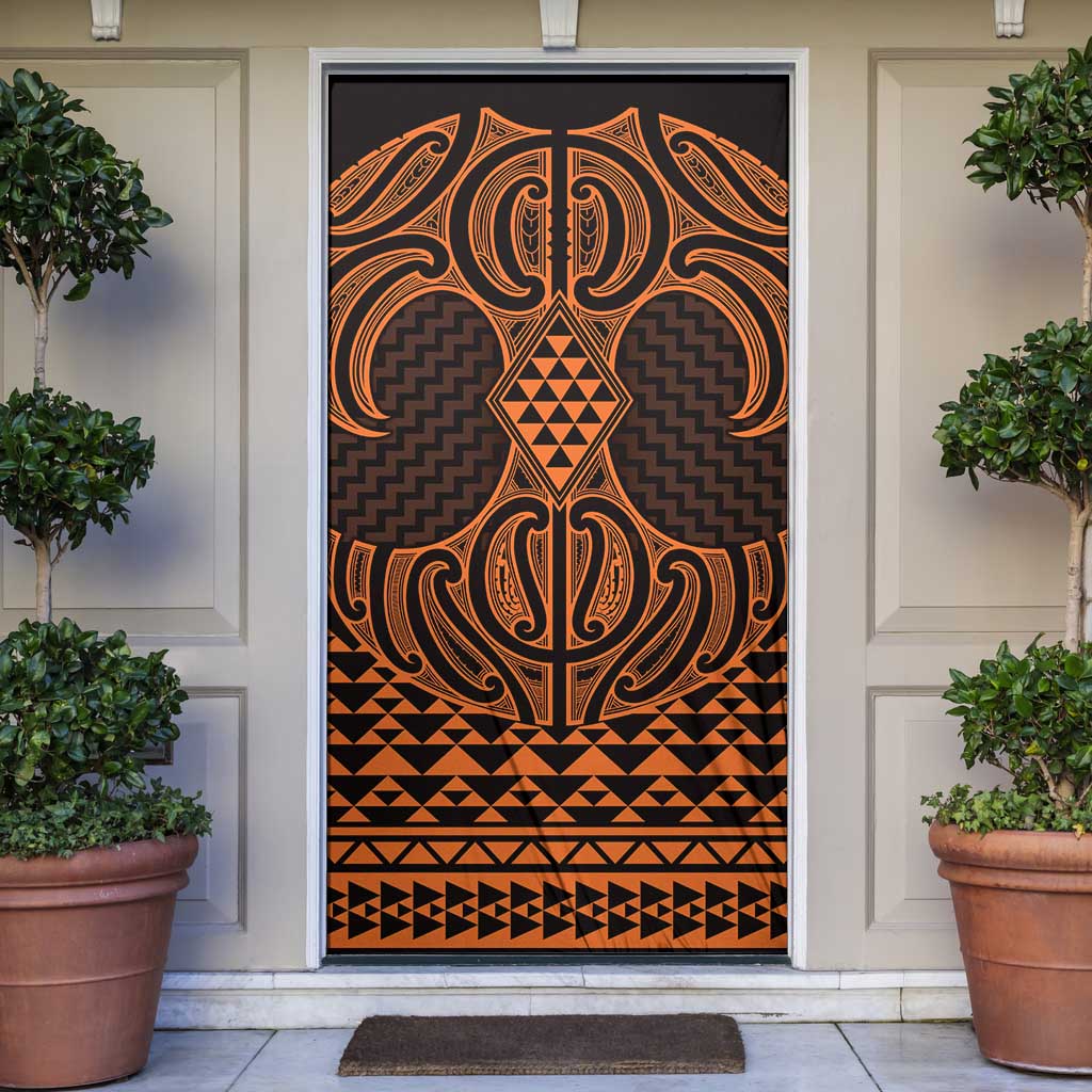 Karaka Maori Ta Moko Poutama Art Door Cover - Aussie Hoodie