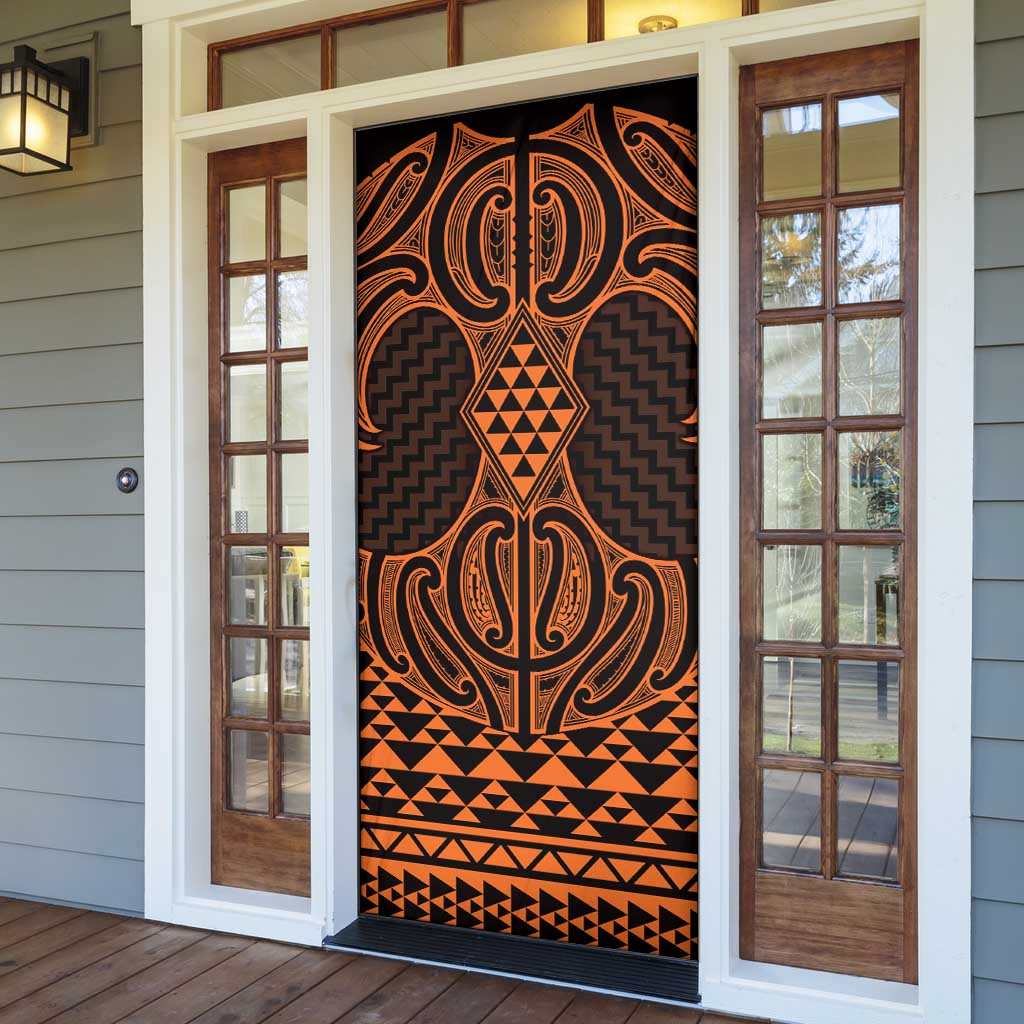 Karaka Maori Ta Moko Poutama Art Door Cover - Aussie Hoodie