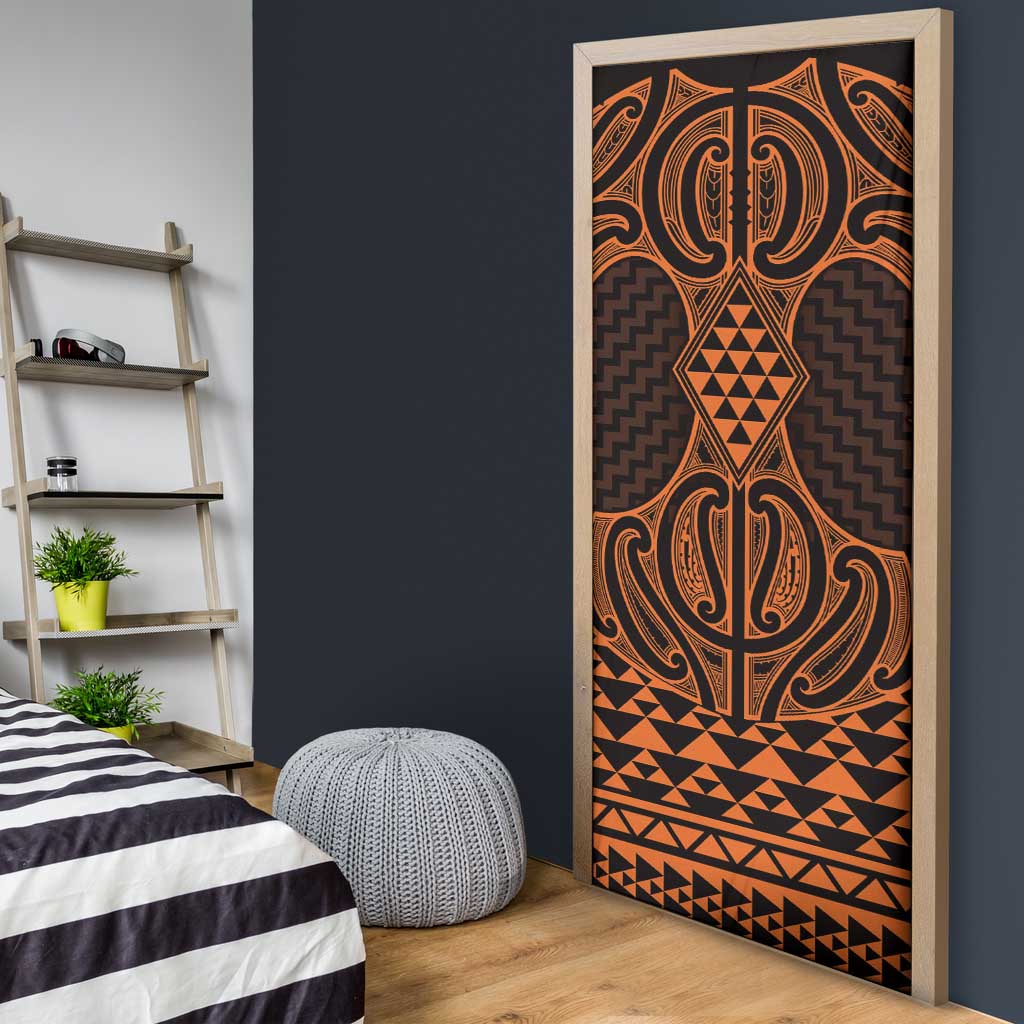 Karaka Maori Ta Moko Poutama Art Door Cover - Aussie Hoodie