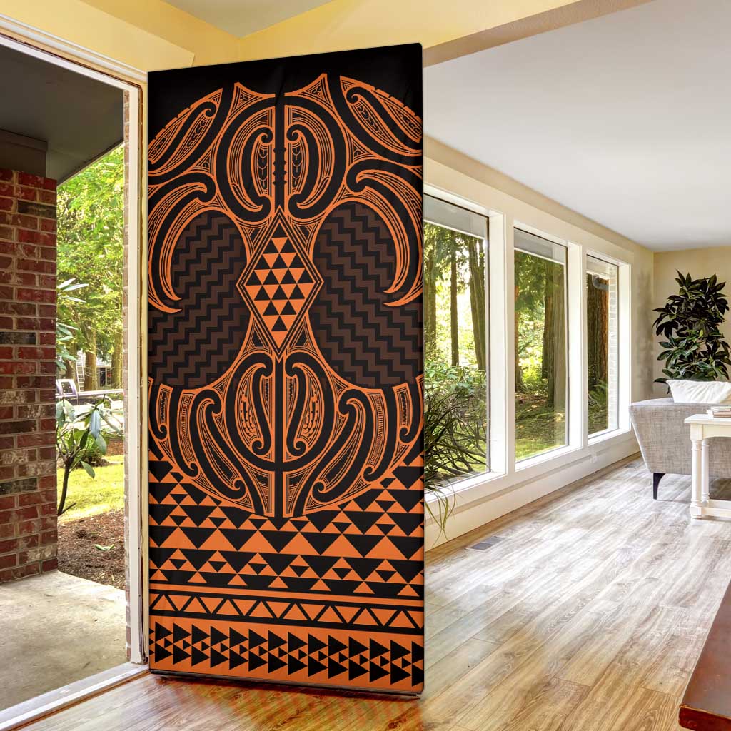 Karaka Maori Ta Moko Poutama Art Door Cover - Aussie Hoodie