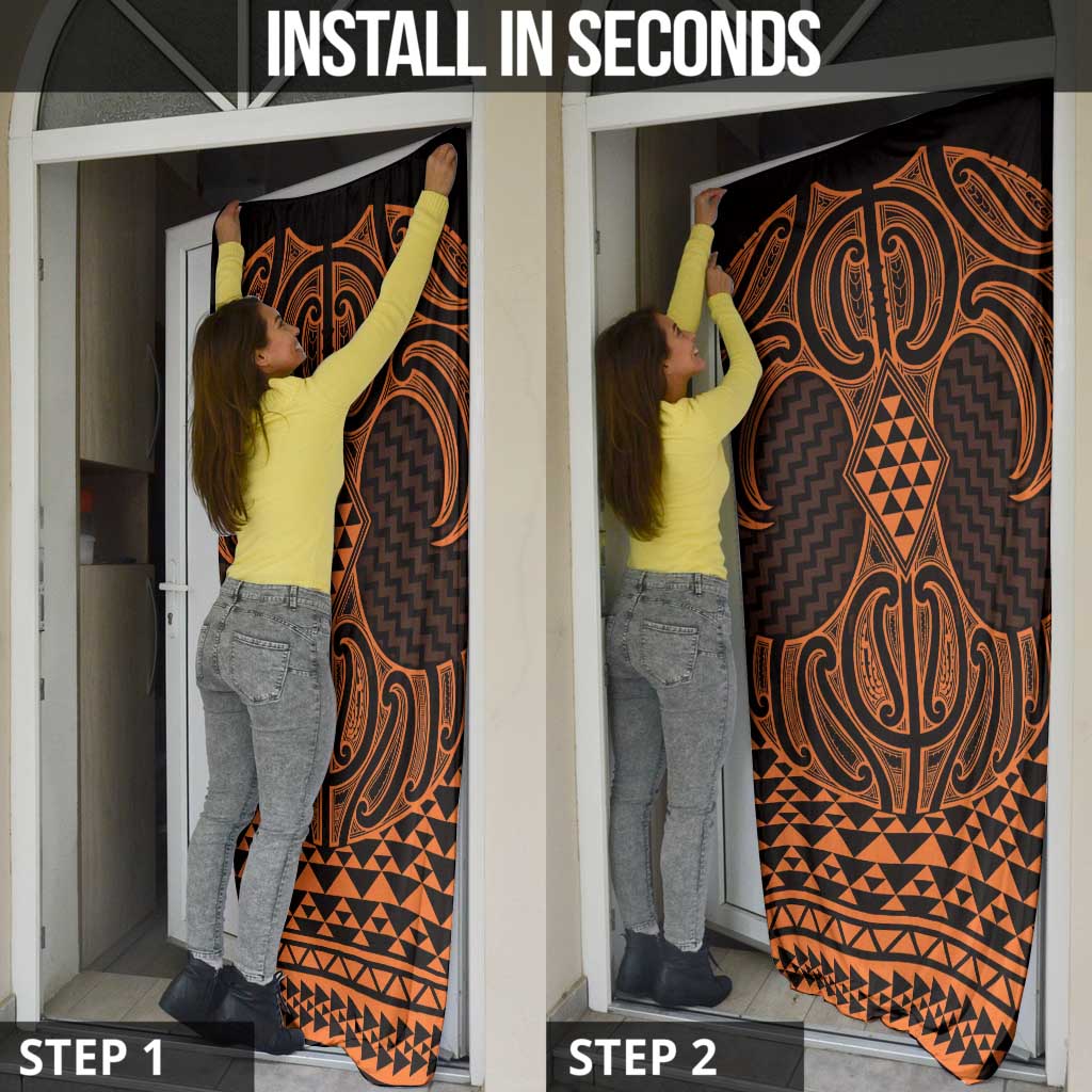 Karaka Maori Ta Moko Poutama Art Door Cover - Aussie Hoodie