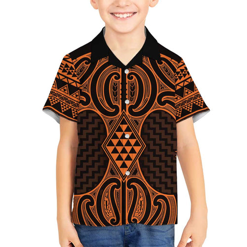 Karaka Maori Ta Moko Poutama Art Family Matching Long Sleeve Bodycon Dress and Hawaiian Shirt