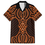 Karaka Maori Ta Moko Poutama Art Family Matching Off The Shoulder Long Sleeve Dress and Hawaiian Shirt