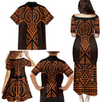 Karaka Maori Ta Moko Poutama Art Family Matching Puletasi and Hawaiian Shirt