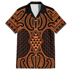 Karaka Maori Ta Moko Poutama Art Family Matching Short Sleeve Bodycon Dress and Hawaiian Shirt