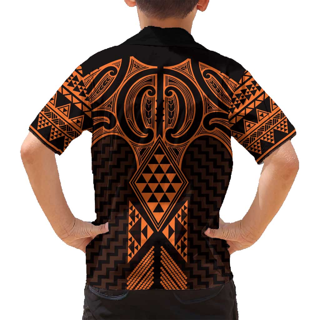 Karaka Maori Ta Moko Poutama Art Family Matching Tank Maxi Dress and Hawaiian Shirt