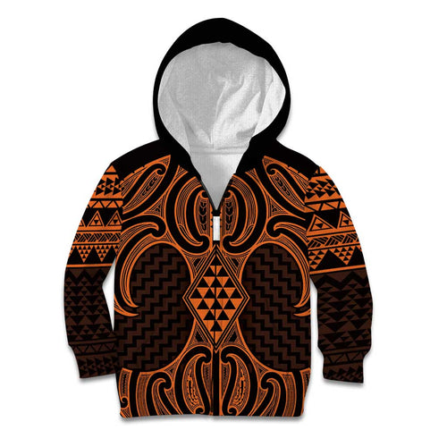 Karaka Maori Ta Moko Poutama Art Kid Hoodie